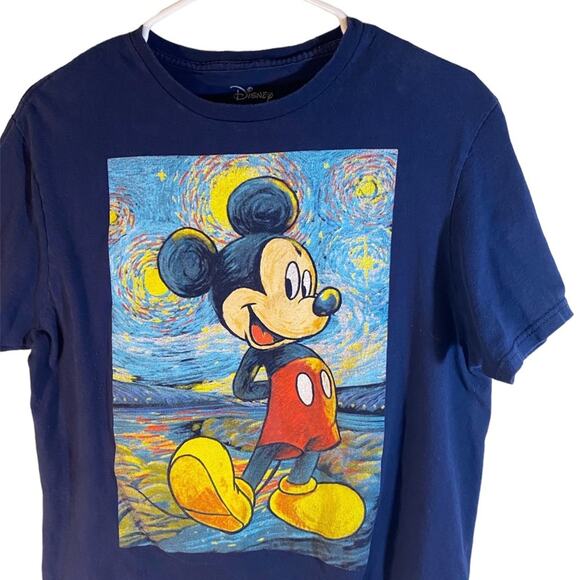 Disney Blue Mickey Mouse Short Sleeve Tee Shirt Medium - Picture 2 of 6